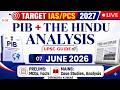 7th June 2026 | The Hindu Analysis & PIB Current Affairs | UPSC/PSC 2027