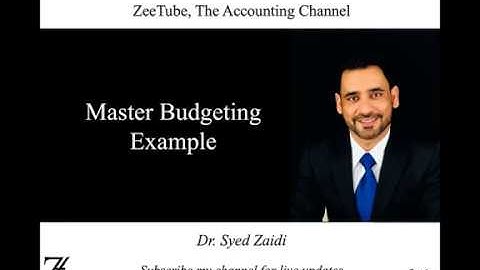 Master Budget - A Comprehensive Example