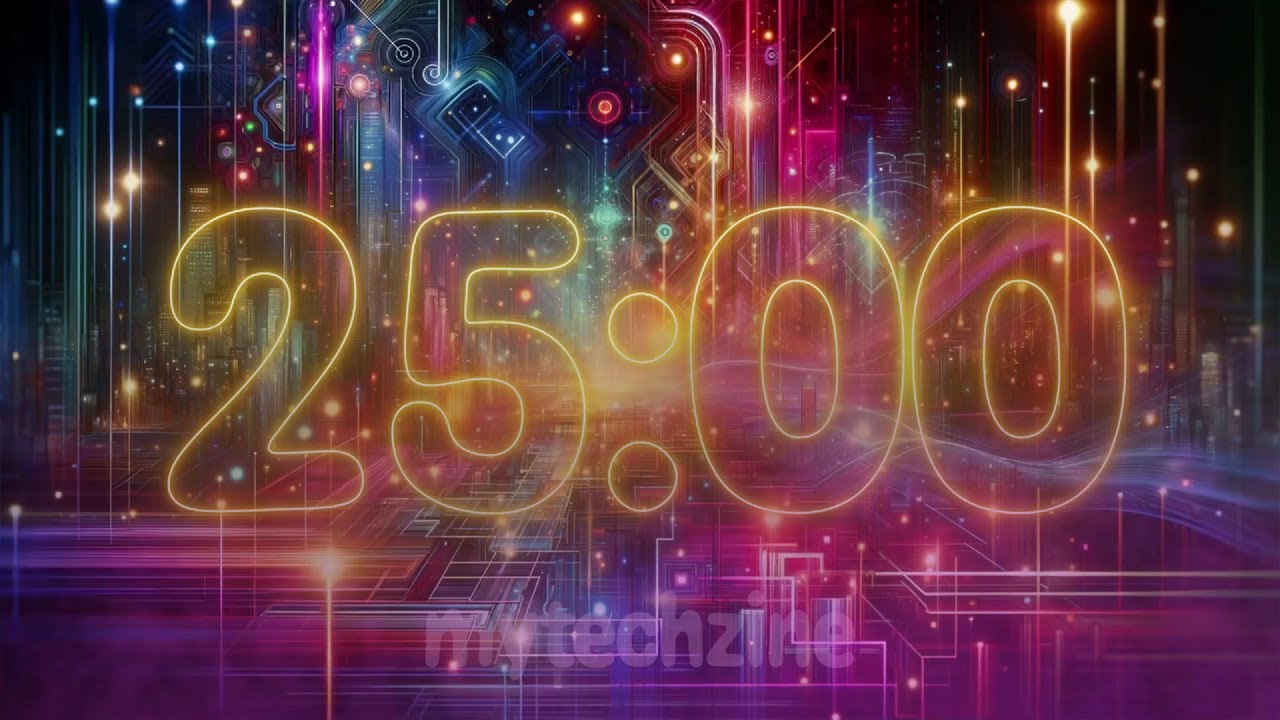 25 Minute Neon Countdown Timer - YouTube