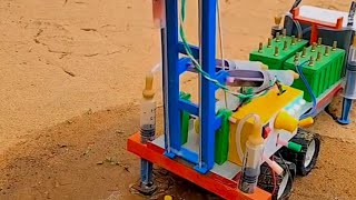 Mini Borewell Drilling Machine Working Model | Amazing DIY Mini Water Well Drilling Project