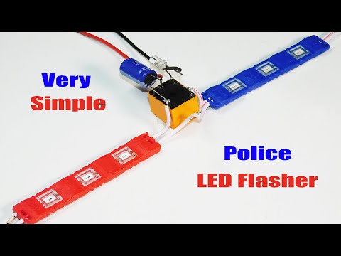 Police LED Flasher Circuit Make Very Easy | Without IC & Transistor Using