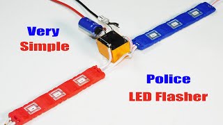 Police LED Flasher Circuit Make Very Easy | Without IC & Transistor Using