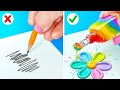 HARİKA SANAT PÜF NOKTALARI VE KENDİN YAP EL İŞLERİ || Kolay Boyama &amp; Çizim İpuçları 123 GO
