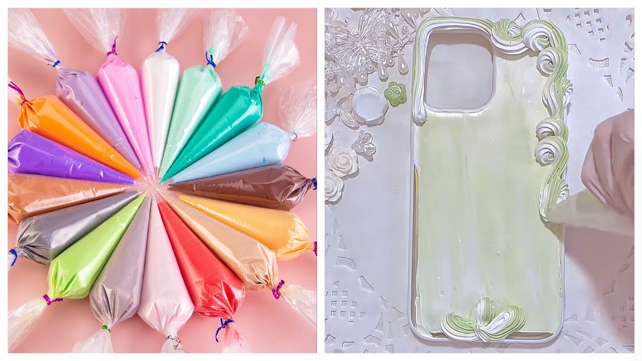 🧁【DIY Phone Case Tutorial 】Use Whip Cream Glue and Polymer