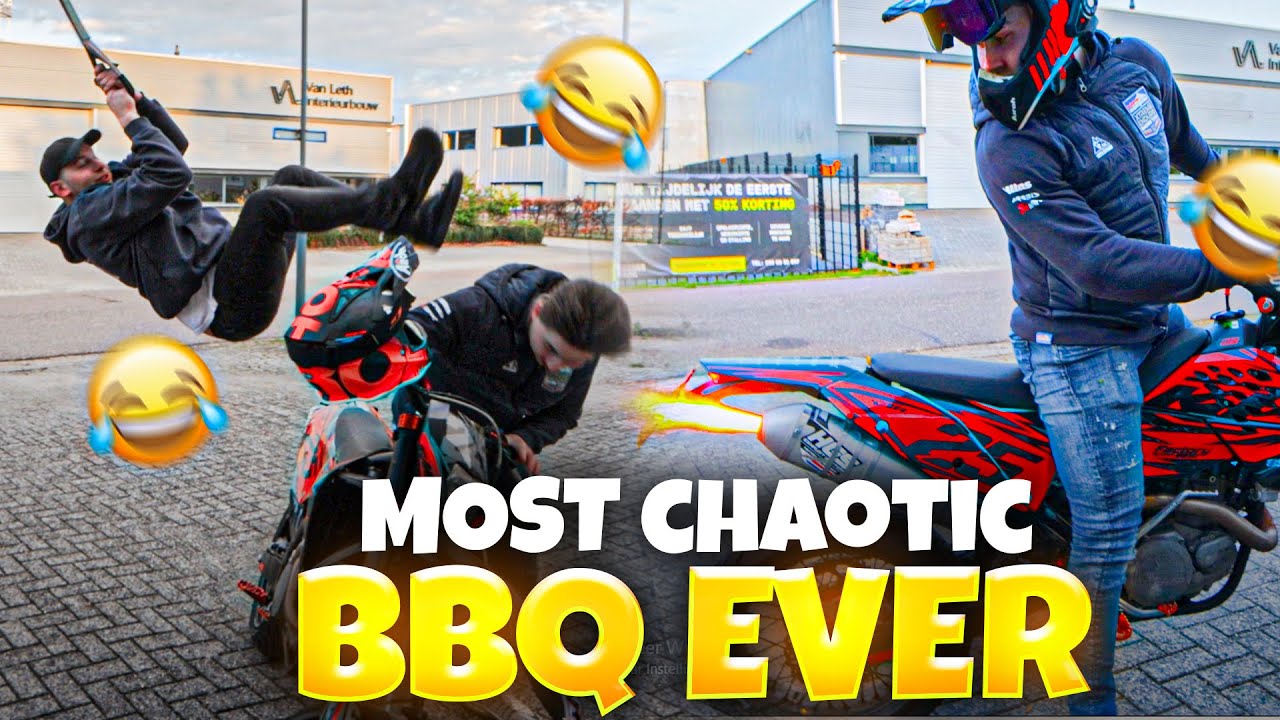 Supermoto BBQ Got OUT OF HAND! Wheelies + Forklift Chaos