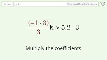 Solving Linear Inequalities: k/(-3) is Greater Than 5.2