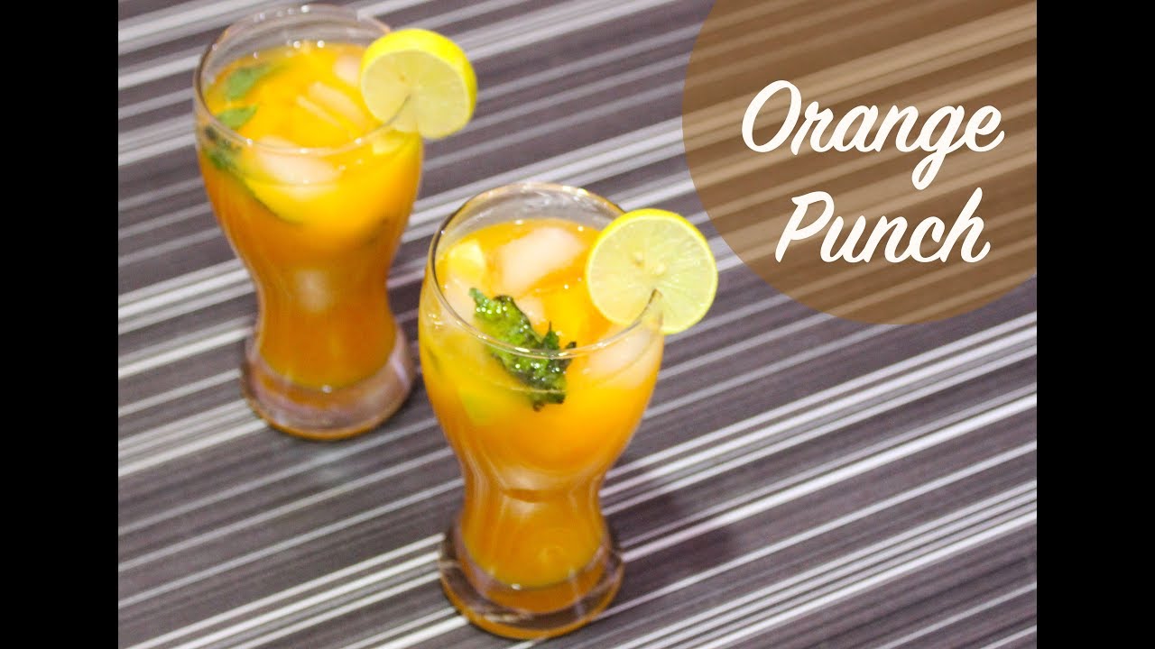Orange Punch Mocktail Fruit Punch Summer Drink Recipe Orange