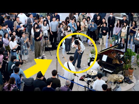 駅の乗客が反応するバイオリンバンドのカノン うますぎ Tagbonee Band Canon In D