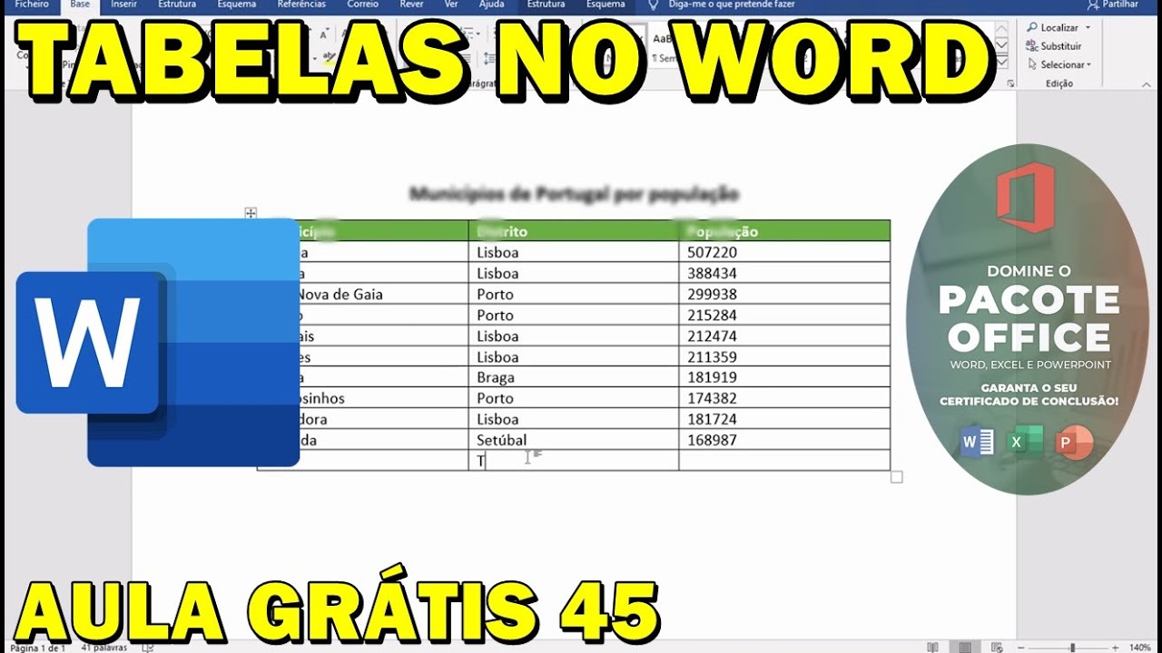 Como criar tabelas no Word Diversos tipos #AulaGratuita45 - YouTube