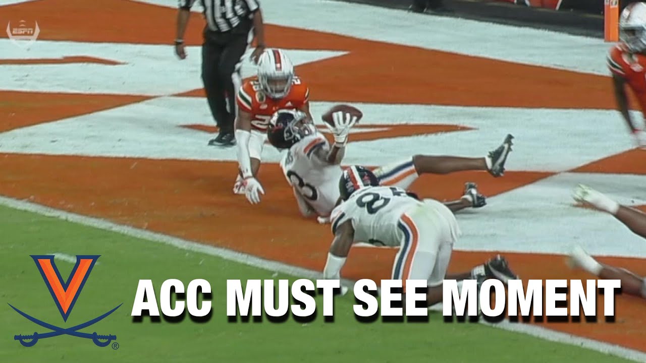 Virginia's Dontayvion Wicks With An Absurd Touchdown Catch | ACC Must See Moment