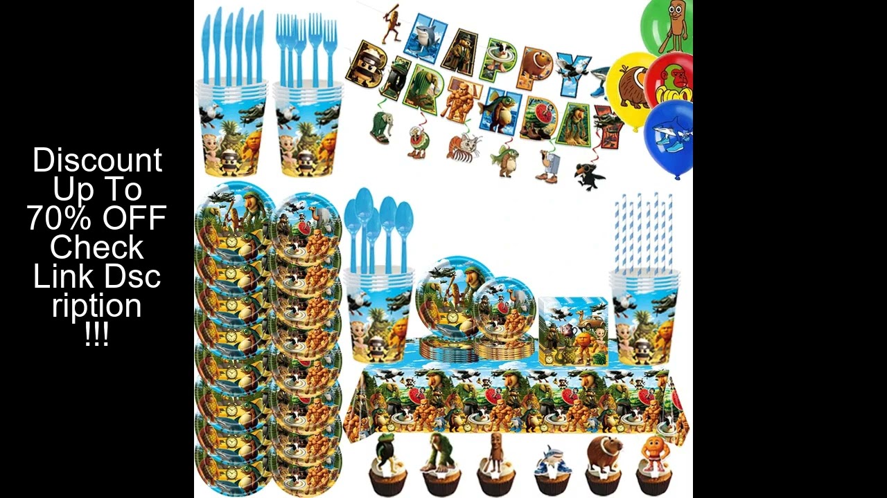 Tung Tung Sahur Tralalo Theme Fun Party Decoration Banner Cup plate paper Birthday disguise Gifts Ch