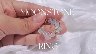 Moonstone Double Ring | DIY Wire Ring | Stone Ring Tik Tok