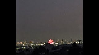 4th of July Fireworks Panoramic View of Los Angeles & Long Beach from the San Gabriel Valley