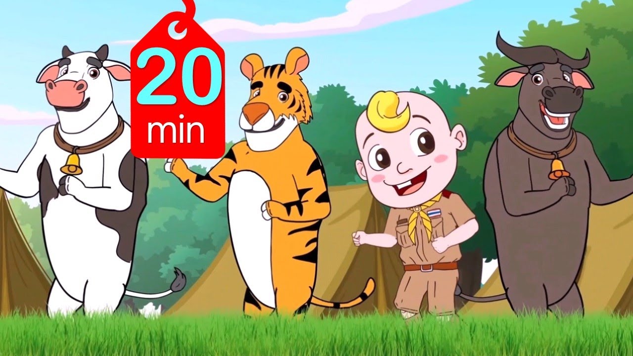 เมาคลีล่าสัตว์ + เพลงเด็กยอดนิยม ฟังยาว 20 นาที | เพลงเด็ก กล่อมนอน