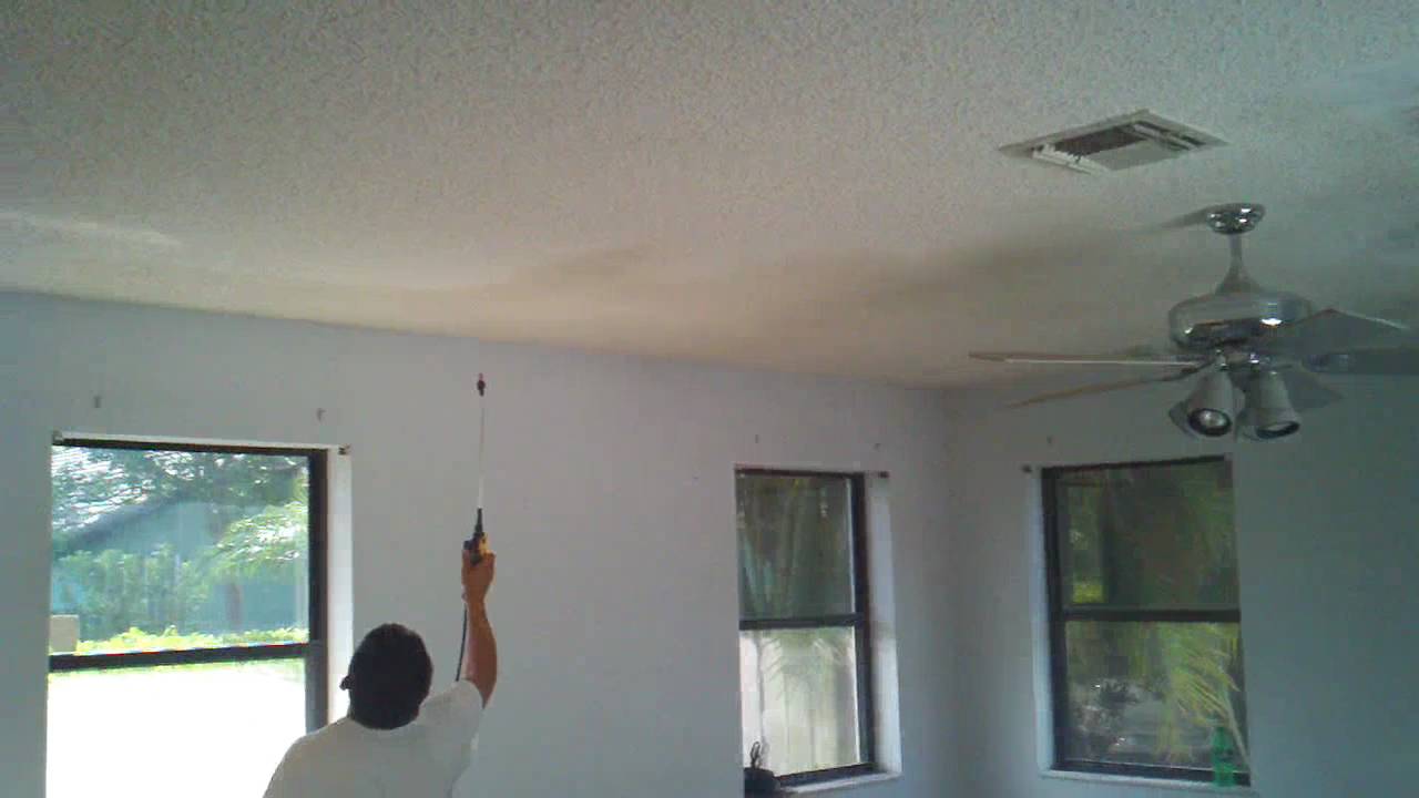 Stripping The Popcorn Ceiling Youtube