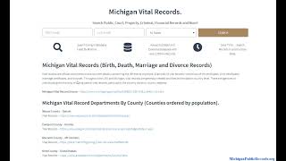 Michigan Vital Records (Birth, Death, Marriage, Divorce, Ancestry Search Online).