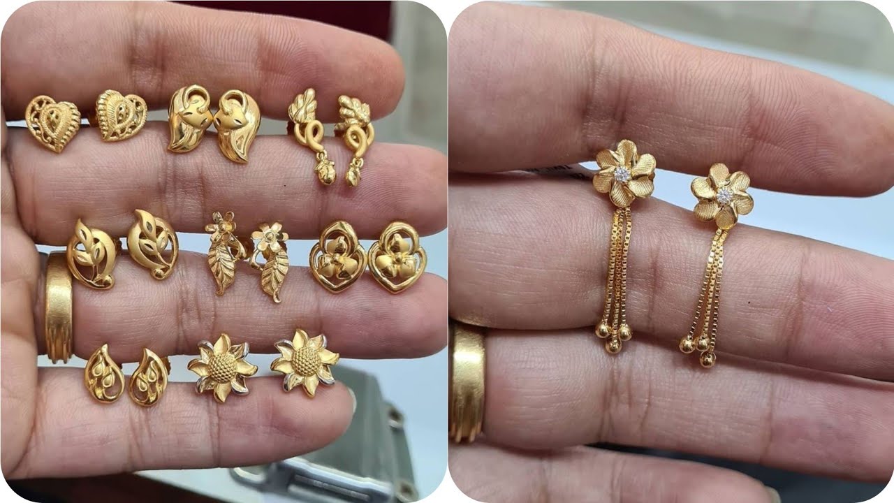 2 Gram Gold Earrings New Design | New Gold Earring Designs With Weight -  YouTube