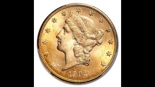Athlete Statistics $20 Gold Double Eagles 1904 NGC Graded. Can you grade and values these Large Gold Coins ?