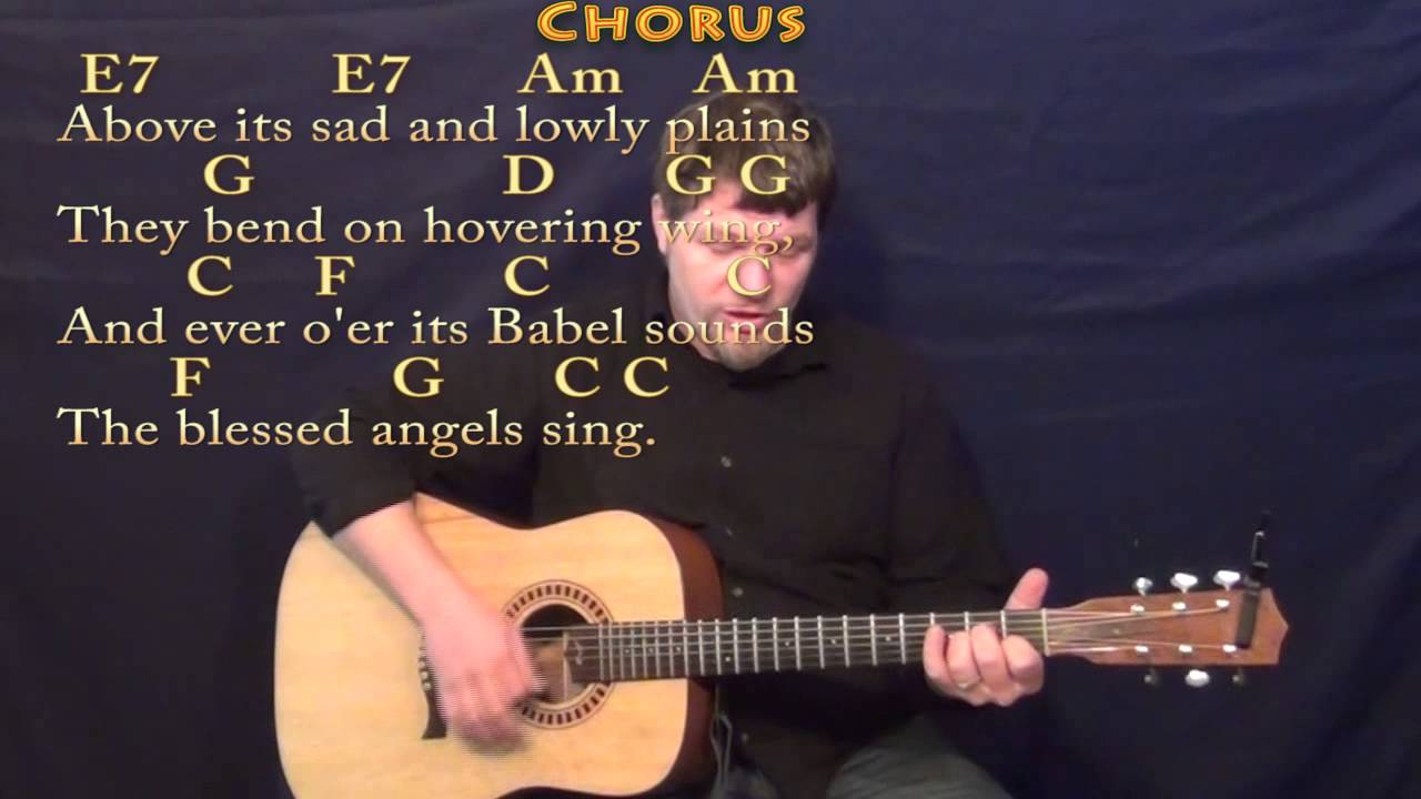 It Came Upon A Midnight Clear Christmas Strum Guitar Cover Lesson In C With Chords Lyrics Youtube