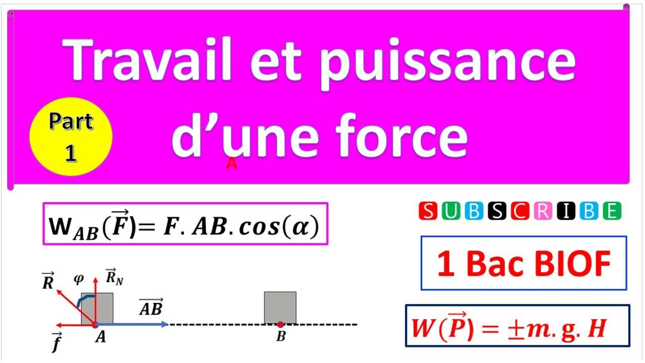 travail et puissance d'une force :1Bac SM et S*X-cour N°2:partie 1