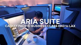 Cathay Pacific Business Class Aria Suite from HKG to LAX and The Bridge Lounge Tour