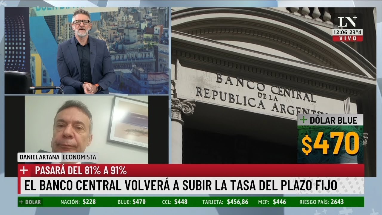 El Banco Central volverá a subir la tasa del plazo fijo - YouTube