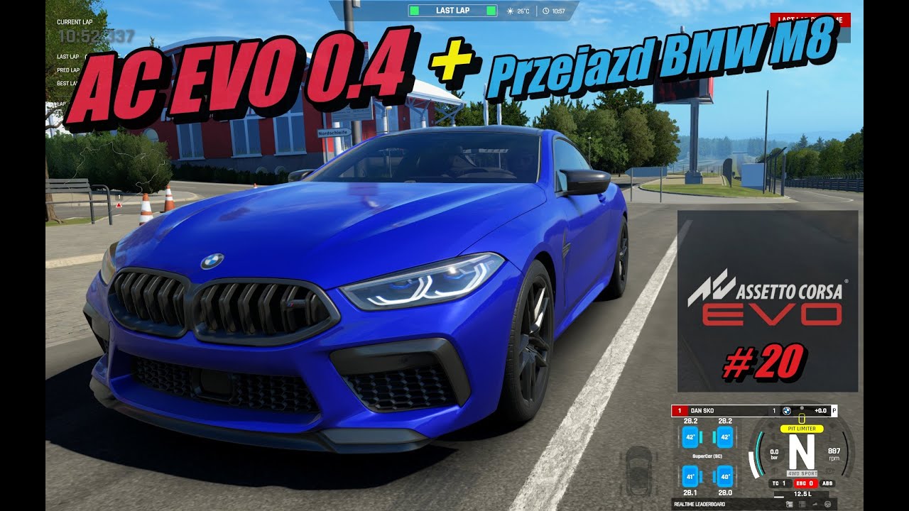 Assetto Corsa Evo #20 / Testuję BMW M8 Competition na torze Nurburring Tourist / New AC v0.4