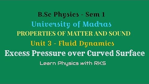 Excess Pressure over Curved Surface/B.Sc Physics/Univ. of Madras/Sem 1/Unit 3/Fluid Dynamics
