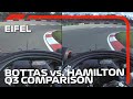 Bottas and Hamilton Qualifying Laps Compared | 2020 Eifel Grand Prix