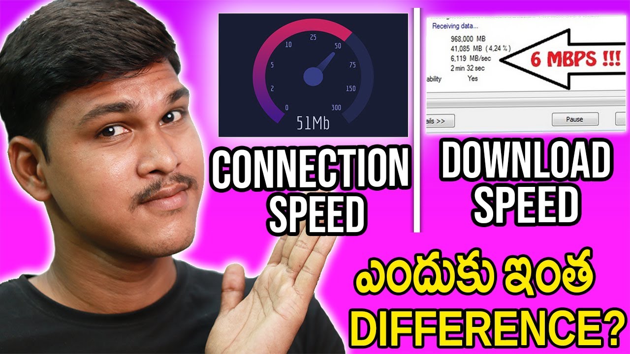 connection speed vs download speed in telugu megabits vs
