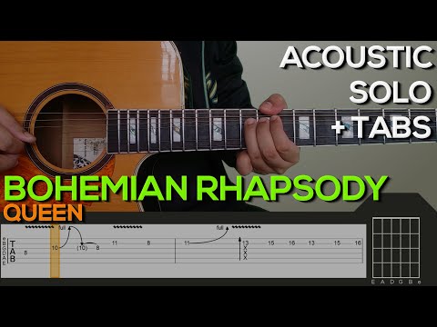 Queen - Bohemian Rhapsody Guitar Tutorial [SOLO + TABS]
