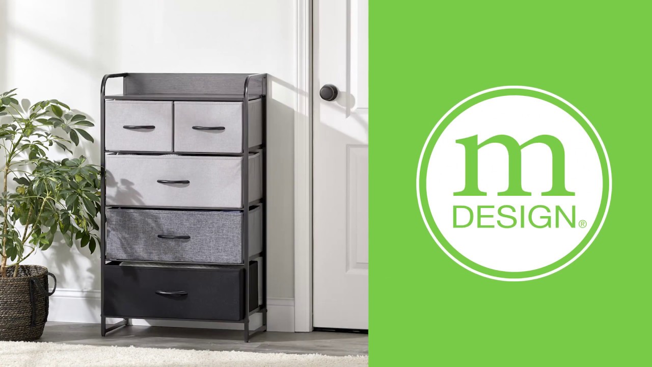 Tall 5 Drawer Dresser Storage Chest mDesign YouTube
