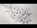 Beautiful flower design drawing with pencil  hand embroidery flower designs for beginners