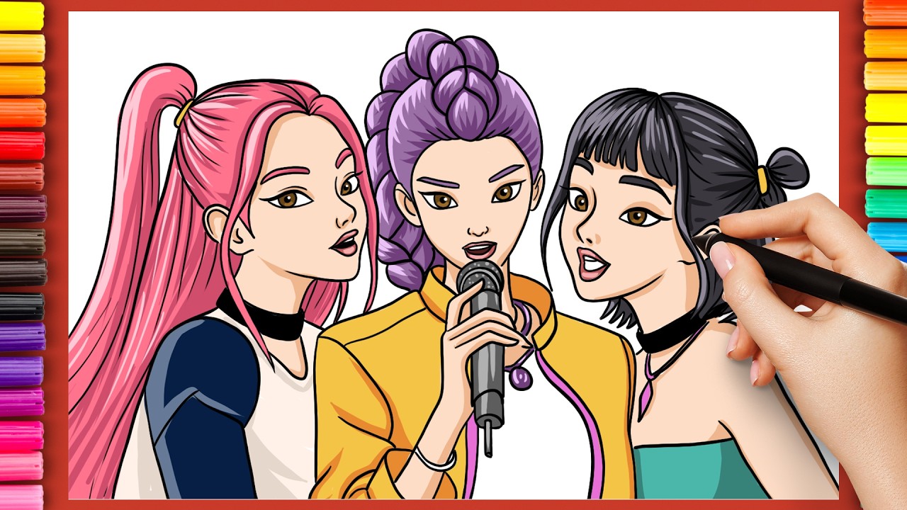 How to Draw Rumi, Mira & Zoey | K-Pop Hunters Step by Step