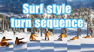 Snowboard carving turn sequence // Body position