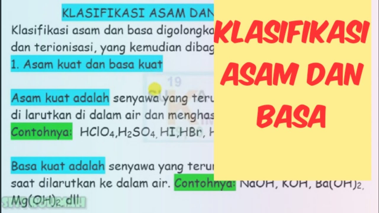 KLASIFIKASI ASAM BASA- KIMIA