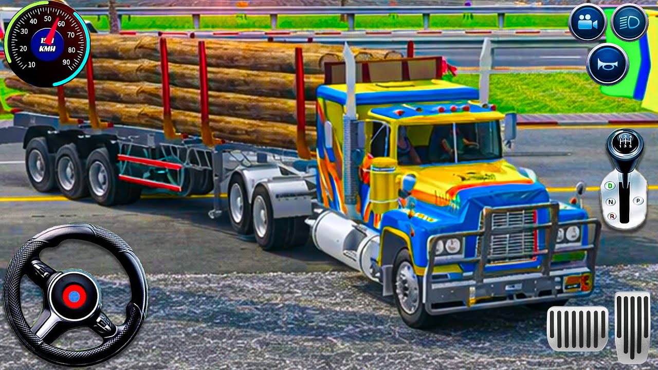US Truck Simulator game 3D: Wood cargo Truck transport - heavy truck driving 2026 android gameplay