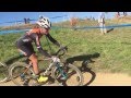 Slowmotion cyclocross action of amanda miller at valmont bike park