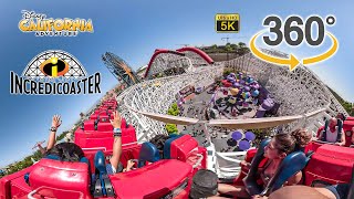 VR 360 Incredicoaster Roller Coaster On Ride Ultra HD 5K POV Disney California Adventure 2019-08-21