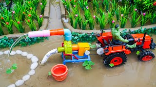 diy mini tractor dengerous stuck in mud with plough machine | science project | @sanocreator #1