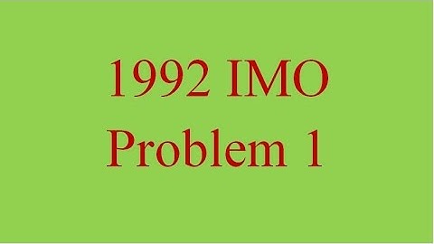 1992 IMO Problem #1