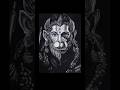 Powerful Hanuman Ji Drawing🖤 | Black&amp;White Realistic Sketch| Hanuman Art #shorts#viral #drawing#art