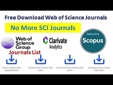 Free Download Web of Science Journals List|No More SCI Journals|SCIE  SSCI  #Clarivate Journals 2020