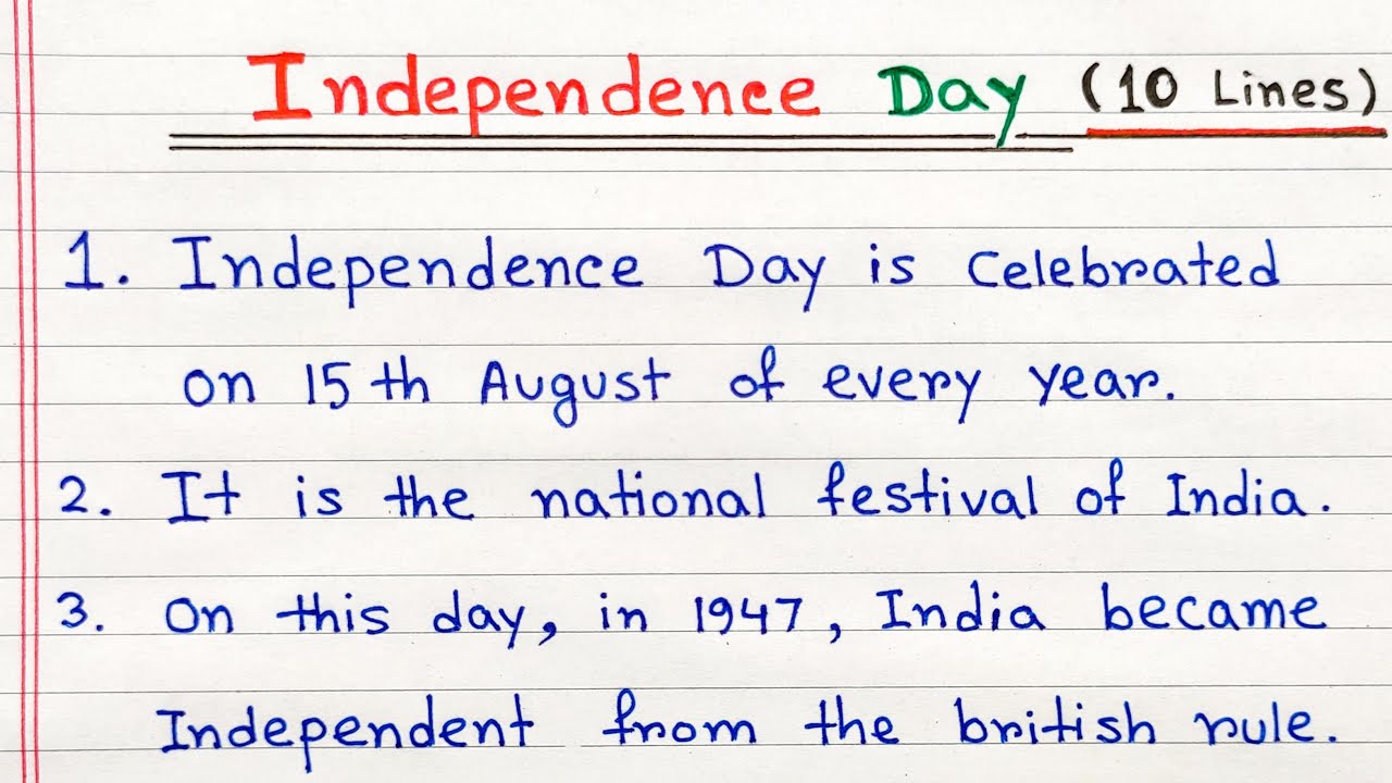 write essay on independence day for class 5