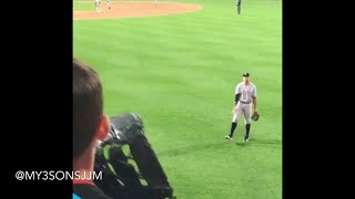 Aaron Judge Playing Catch with a Young Fan