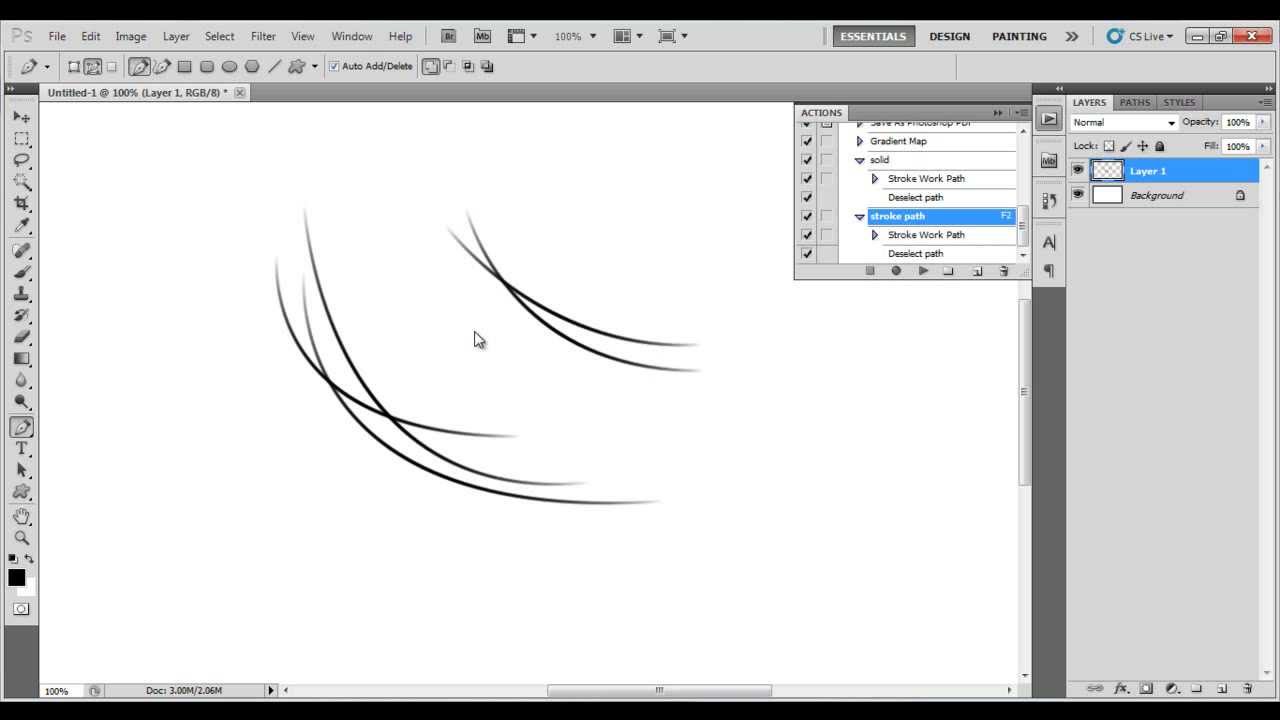 TIP: ADOBE PHOTOSHOP CREATE STROKE PATH AUTOMATICALLY USING ACTION