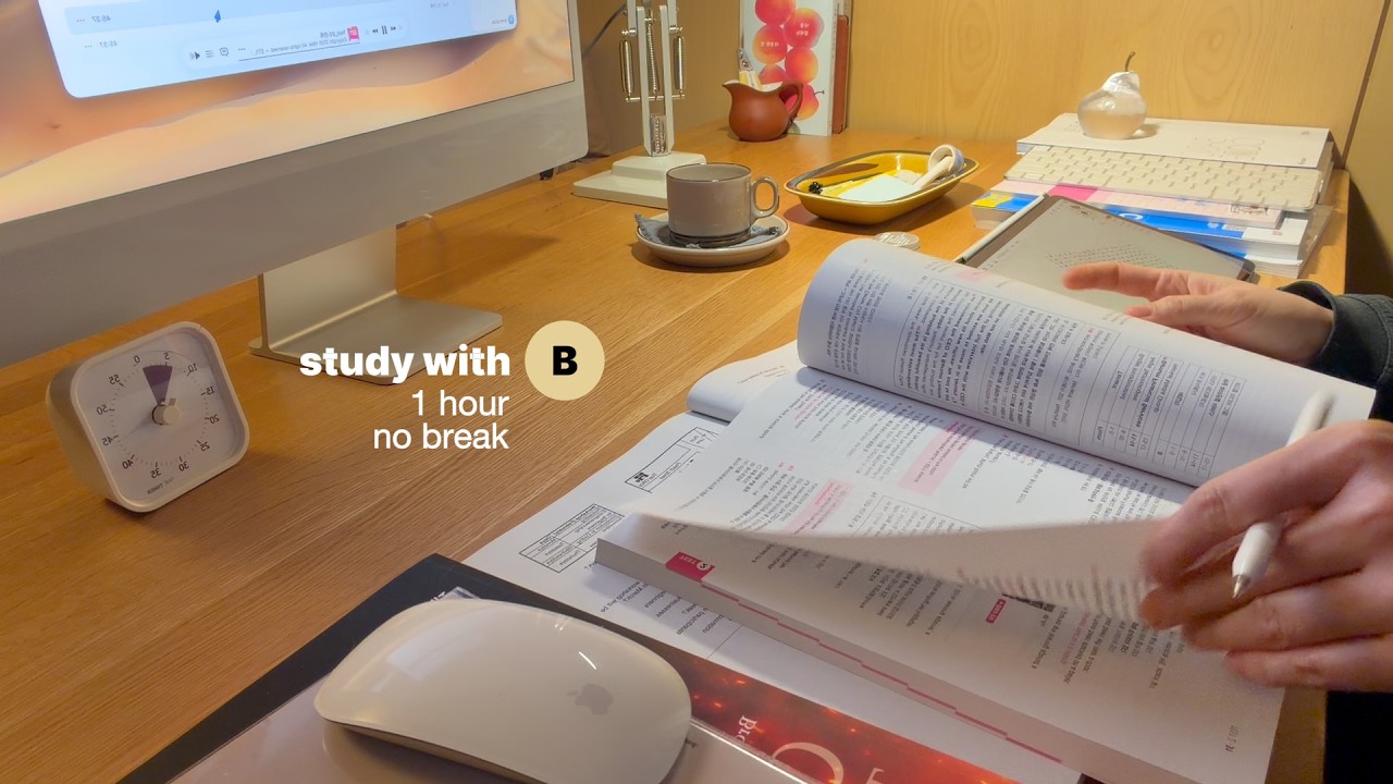 Study with Spring Rainㅣ1 Hour No BreakㅣSteady Focusㅣ봄비 소리 1시간