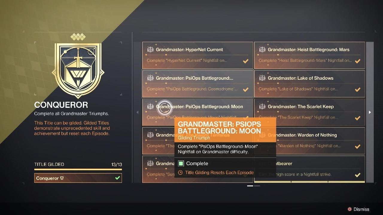 Destiny 2 Conqueror Title