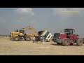 Dump truck unloading fail and excavator use power recovery