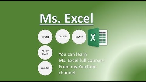 How to use COUNT, COUNTA, COUNTBLANK, COUNTIF, COUNTIFS formula in MS Exce IN PASHTO